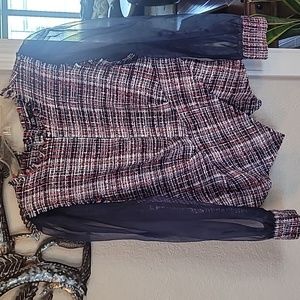 Zara blue sheer arms  blouse sz Xs
